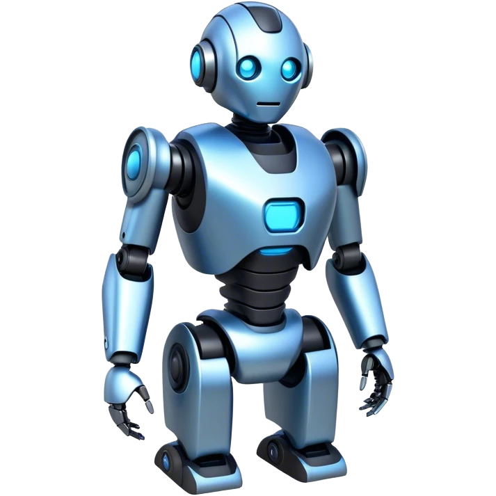 A futuristic robot with a sleek metallic body and glowing features emoji