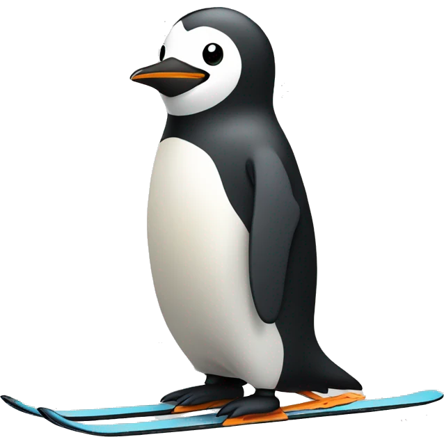 Cute simple penguin skiing  emoji