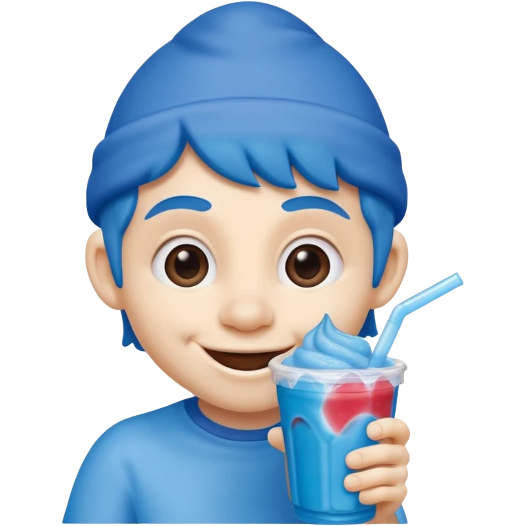 smurf drinking slurpee emoji
