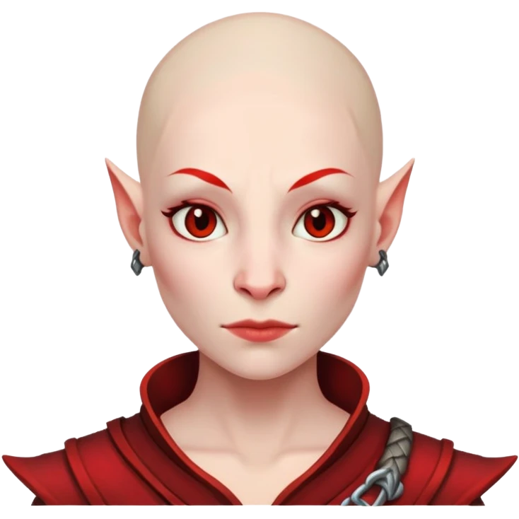 Red female Dragonborn no hair emoji