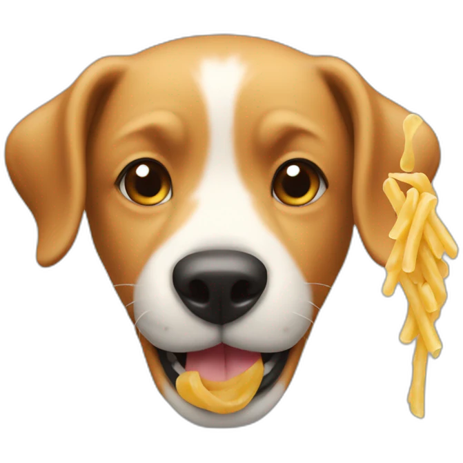 dog eating pasta emoji