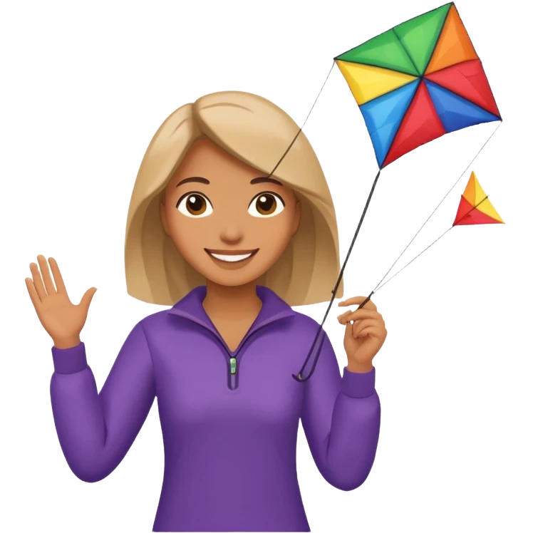 woman holding kite emoji
