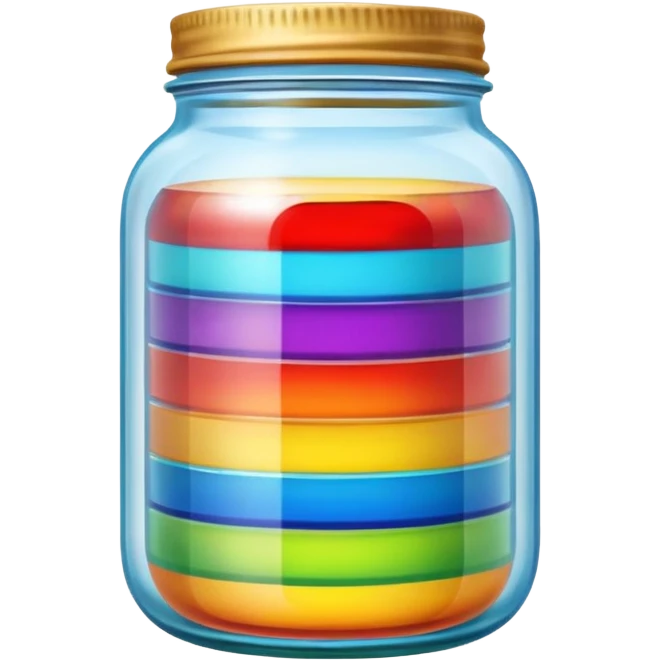 Rainbow Layered Jar	S emoji