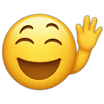 a happy smiley waving hi emoji