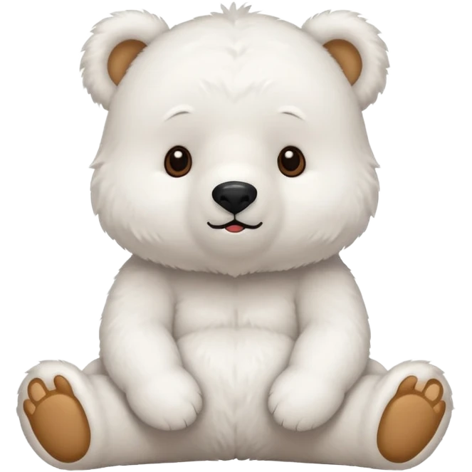 a cute sitting white bear emoji