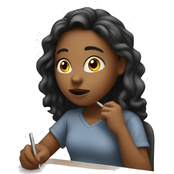 girl taking a test emoji