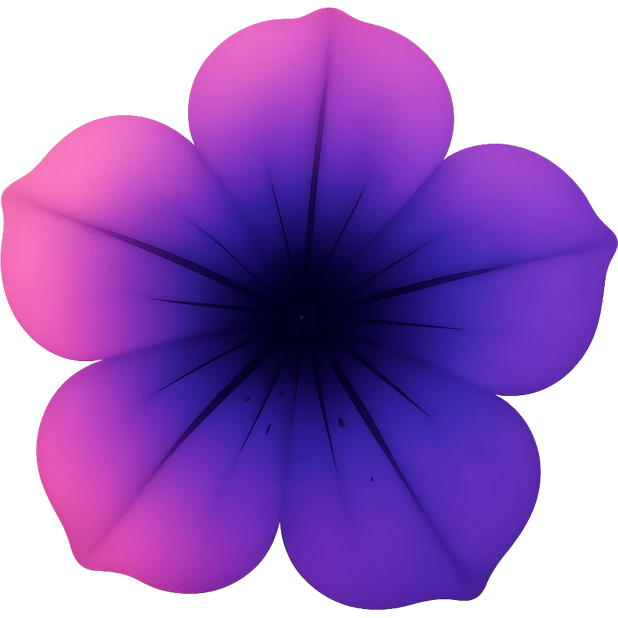 Pink-Violet-Indigo-Purple-Gradient Petuniaemoji    , remove background emoji