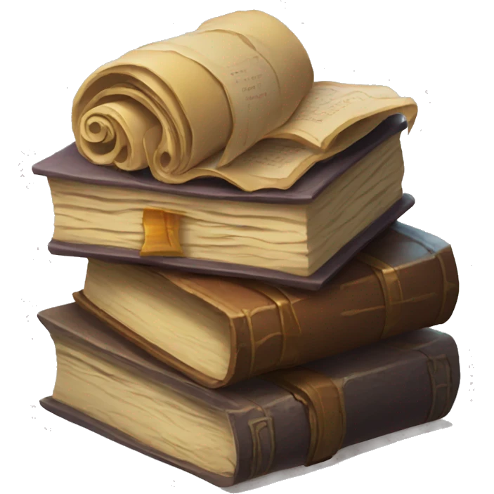 pile of books and scrolls, dungeons and dragons emoji