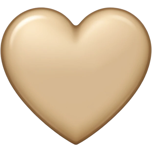 beige heart, slightly glossy emoji