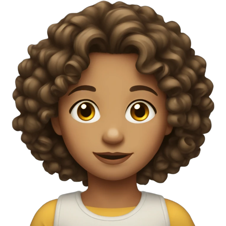 brunette curly child emoji