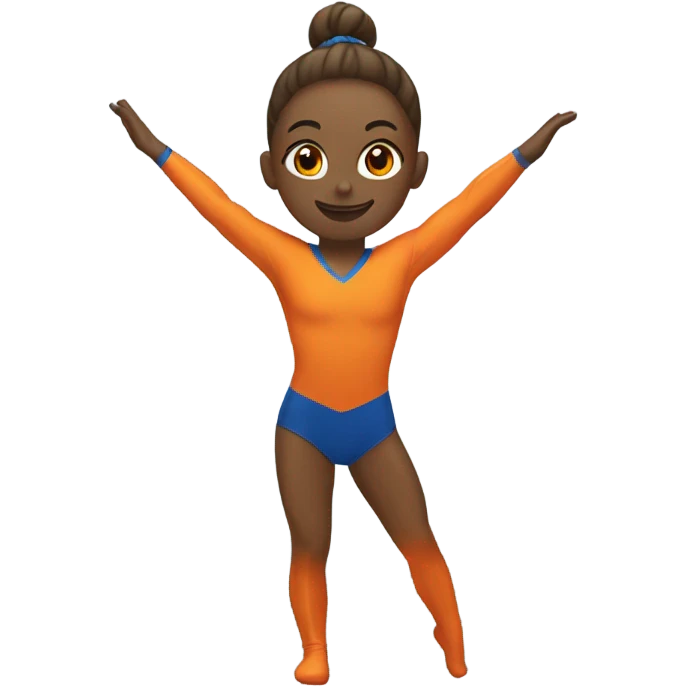 Gymnast waering orange and blue emoji