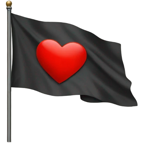 A flag but a red heart as the mat emoji