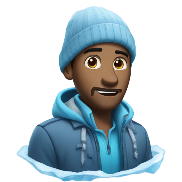 Cool guy frozen in ice emoji