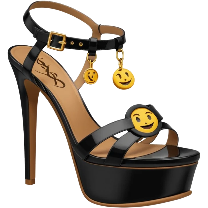 Ysl heel sandal TRIBUTE PLATFORM SANDAL black PATENT LEATHER emoji emoji