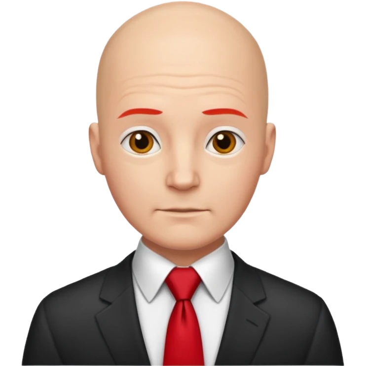 bald with red necktie emoji