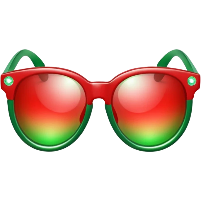 glitter red and green glasses emoji