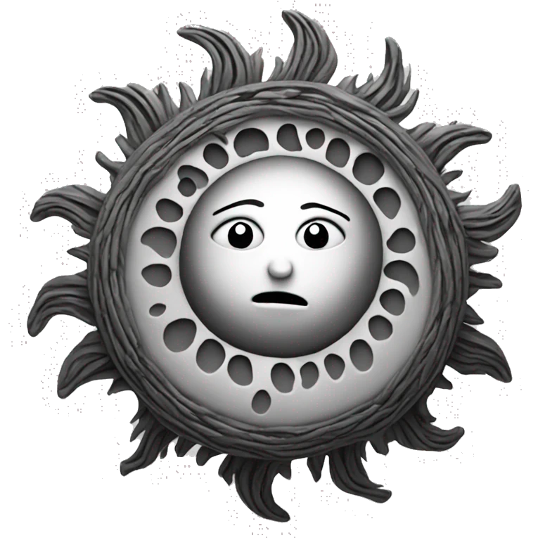 Spiral sun white and black  emoji