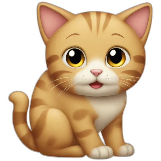 A shy cat emoji