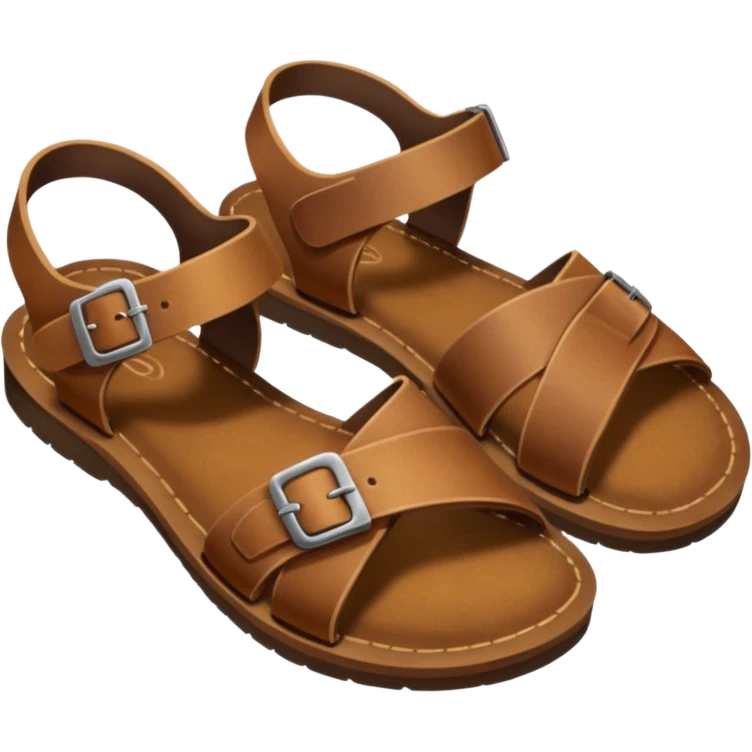 emoji de sandália papete marrom emoji