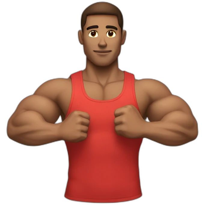Fit Man With the biceps marked in red emoji