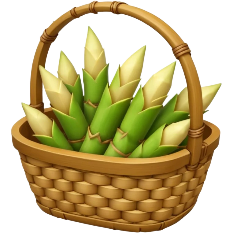 bamboo basket, bamboo shoots emoji
