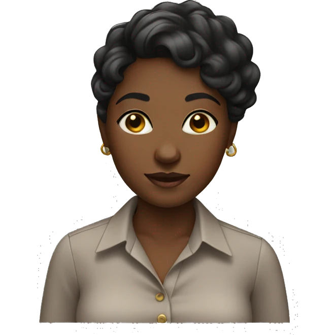 black girl with button up blouse emoji