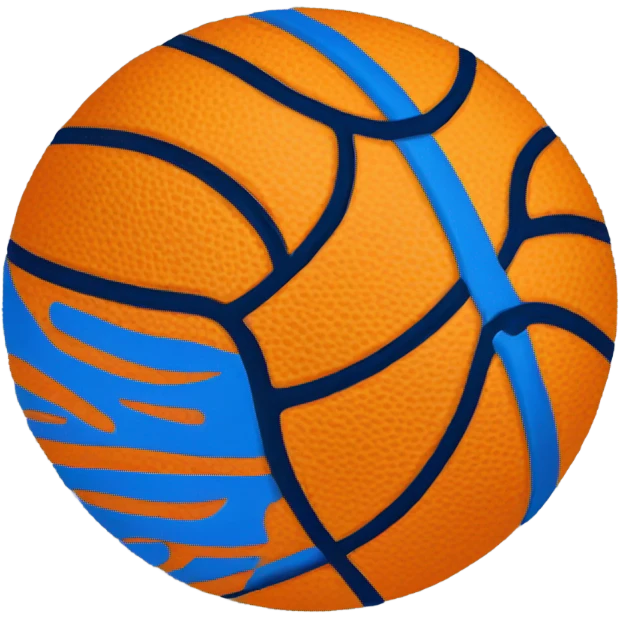 Orange and blue basketball emoji