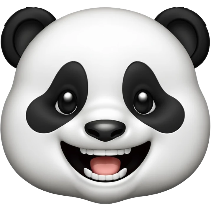 A cute panda emoji laughing with teeth showing emoji