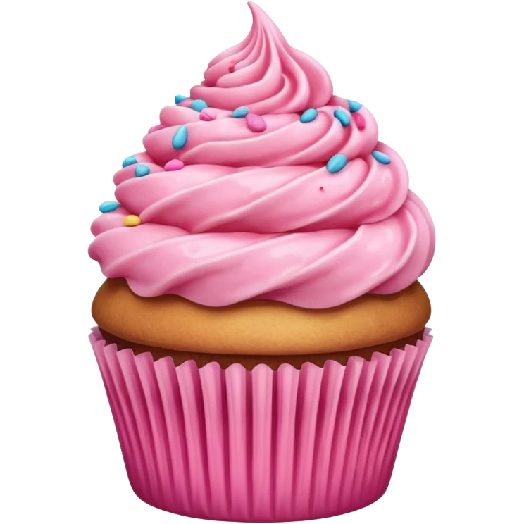 cupcake with pink icing emoji