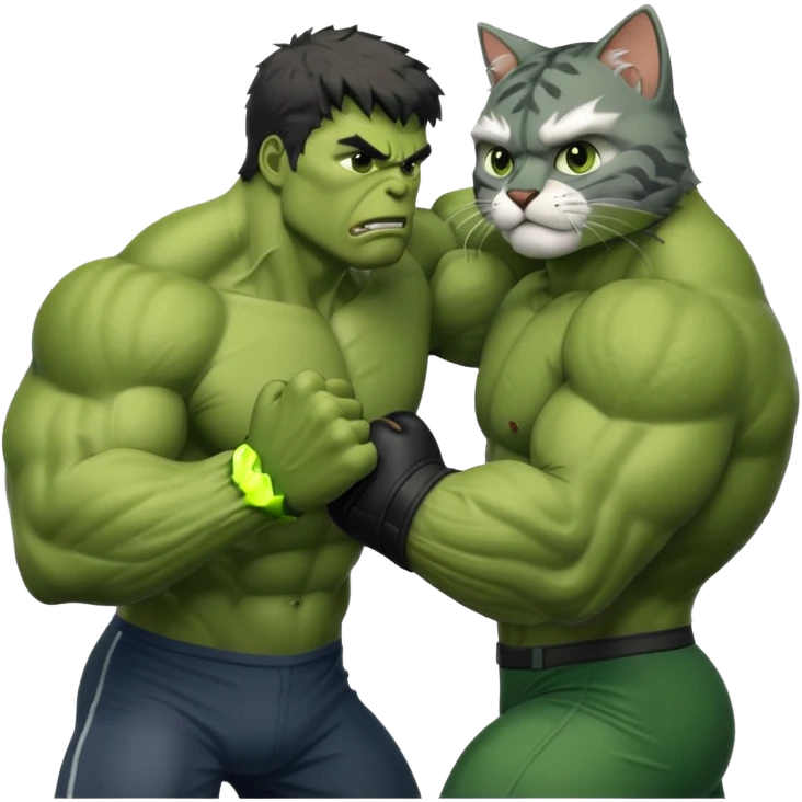Hulk punching a cat emoji