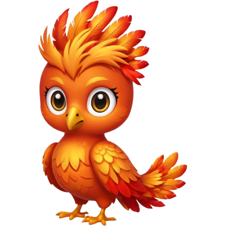 cute phoenix in kawaii stile emoji