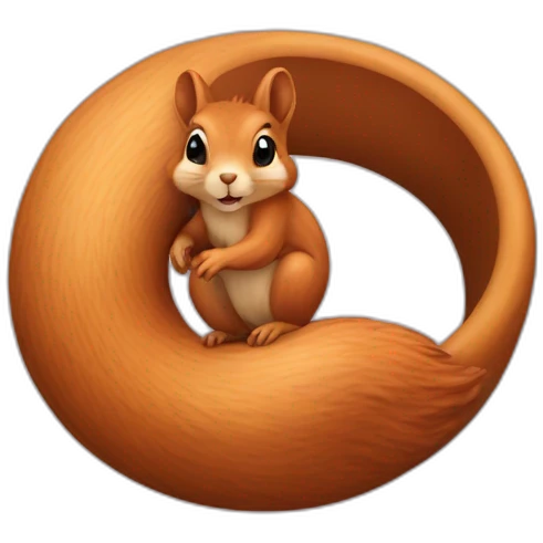 the squirrel curled up in a ring and covered itself with its tail emoji
