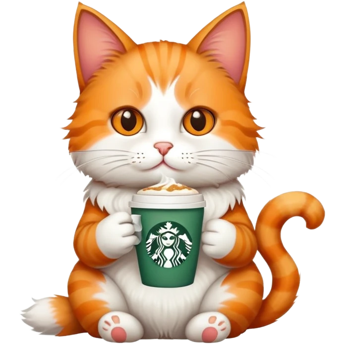 Cat with Starbucks  emoji