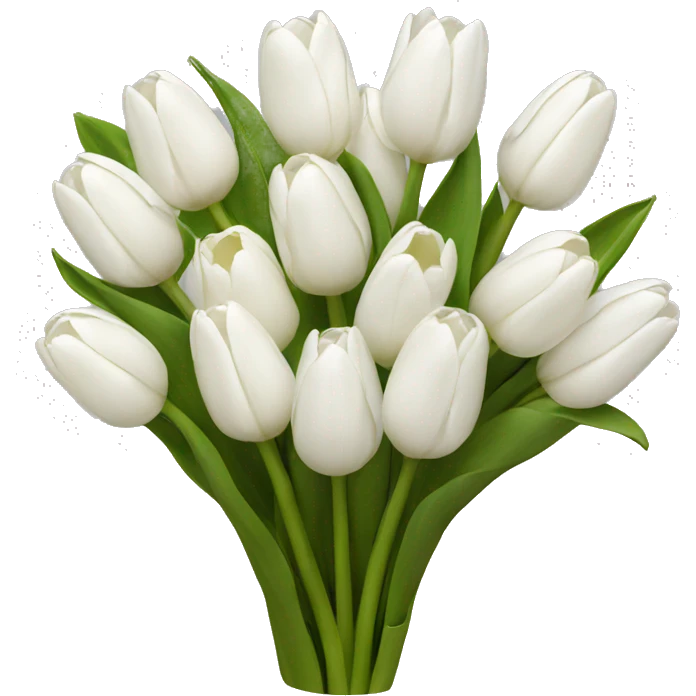 white tulip bouquet  emoji