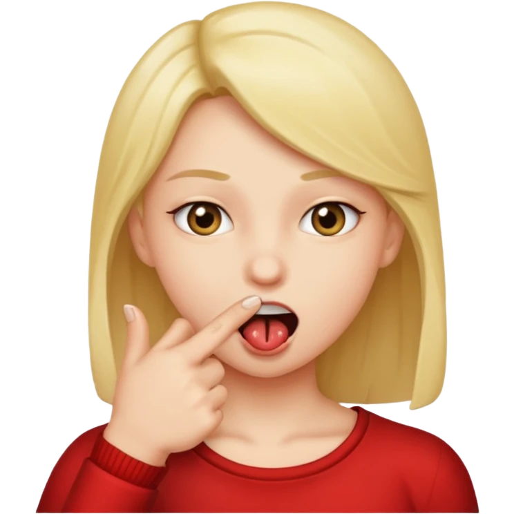 Biting finger seductively emoji