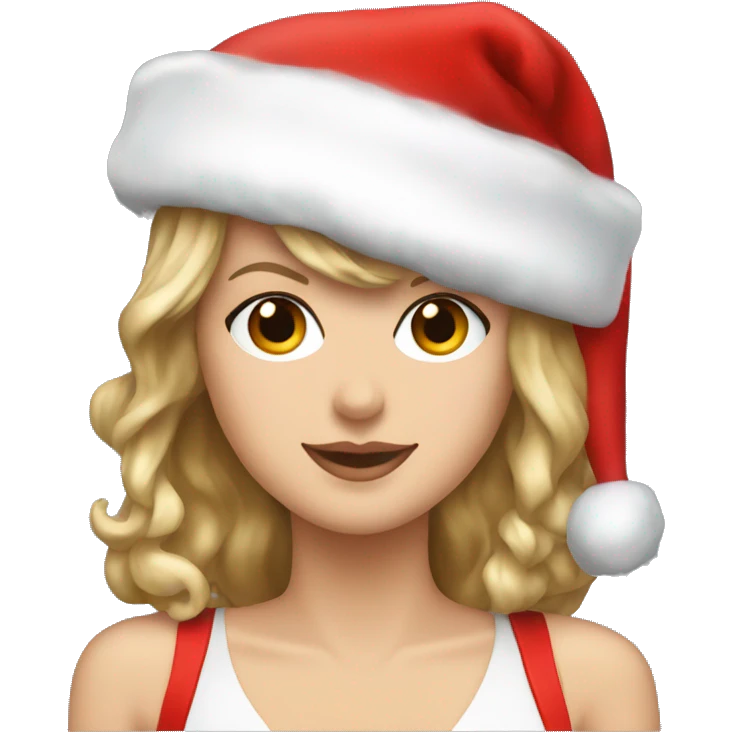 Taylor Swift with a Santa Claus hat emoji
