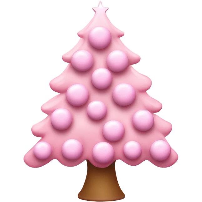 Light pink christmas tree with shiny balls on it  emoji