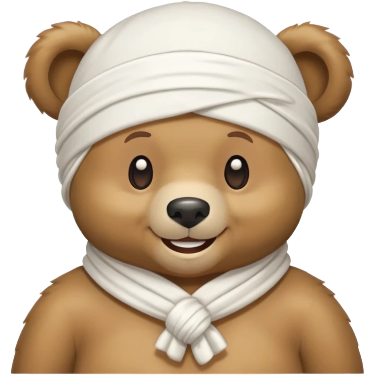 Cartoon bear with a white durag tied around its head emoji