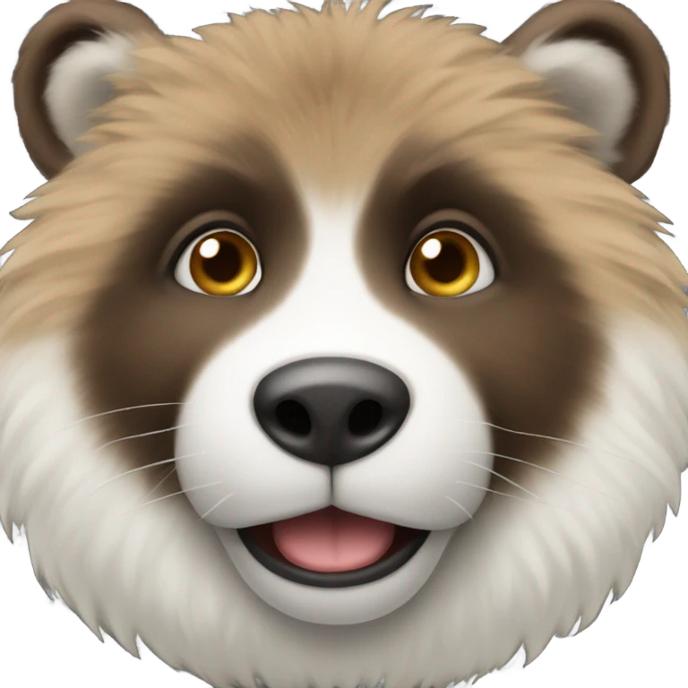 Eurasian with dark brown light brown and white emoji