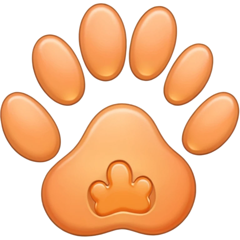 a very light pale pastel apricot pawprint emoji