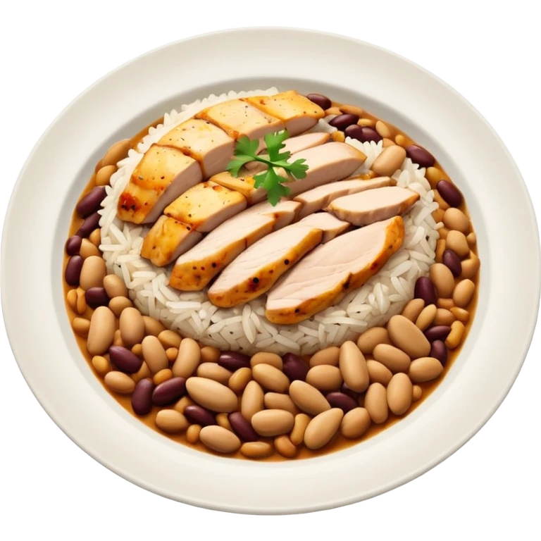 Rice with beans and chicken breast  emoji