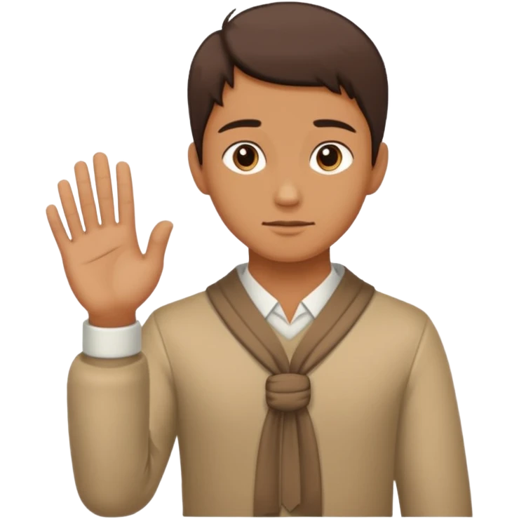 Like the left hand in horizontal and one hand bows for respecting someone  emoji