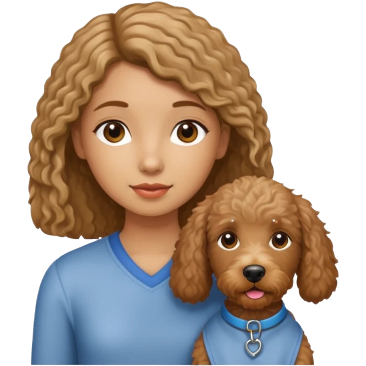 Girl with a Labradoodle  emoji