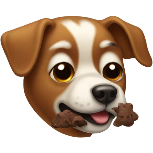 Dog with poop emoji