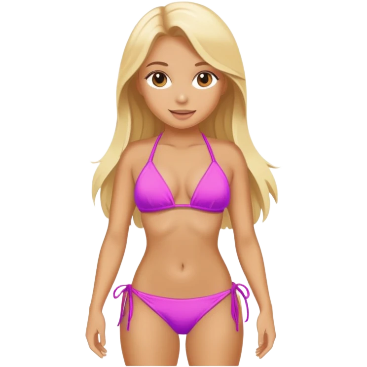 Pretty summer blonde girl in bikini  emoji