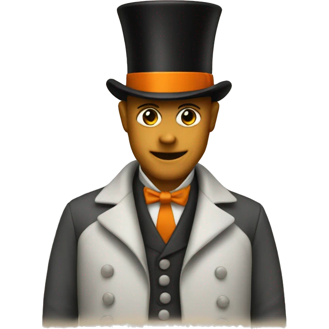 create a orange with a top hat emoji