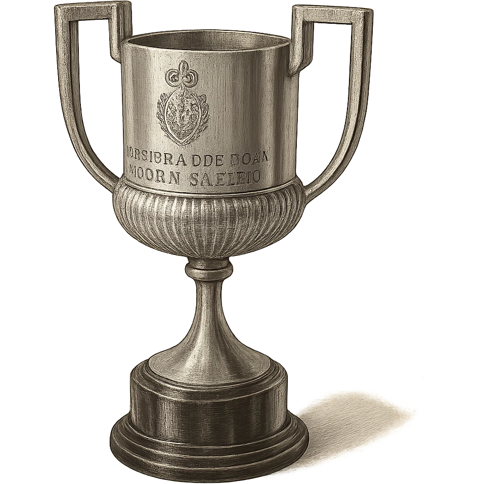 Фотореалистичный и изометричный кубок List of Copa, объемный чуть слегка рисованный стиль, прозрачный фон emoji