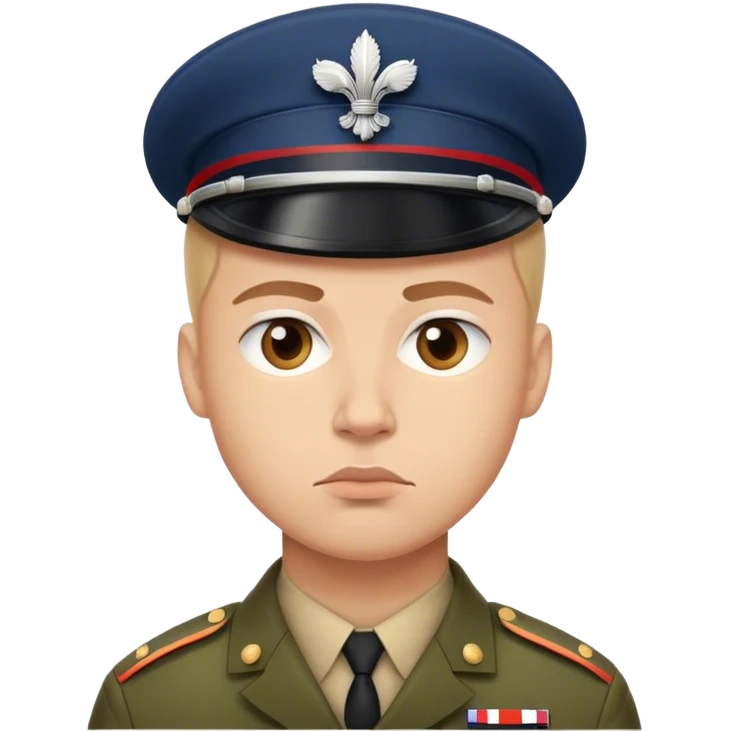 photorealistic serious french soldier emoji