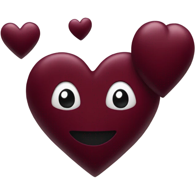 burgundy with black heart emoji