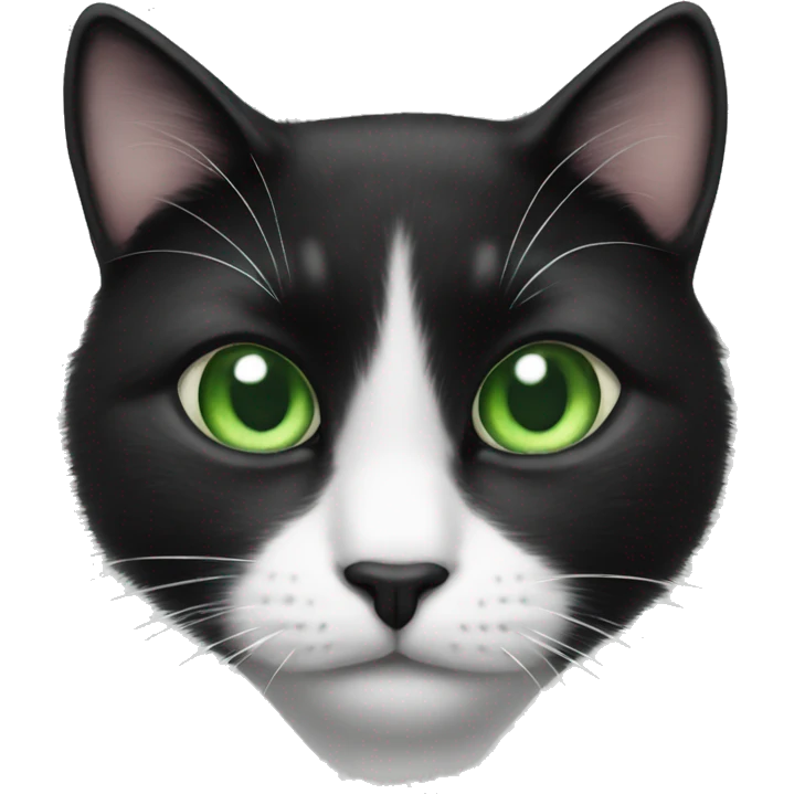 Black and white cat with big green eyes take heart  emoji